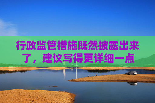 行政监管措施既然披露出来了，建议写得更详细一点