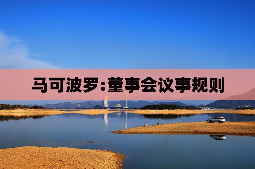 马可波罗:董事会议事规则