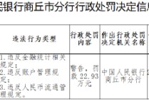宁陵德商村镇银行被罚22.93万元：违反金融统计相关规定等