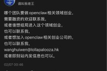 王慧文再发创业英雄帖，他看中的OpenClaw是什么赛道？