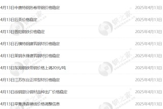 4月13日：钢厂调价，唐山钢市快报