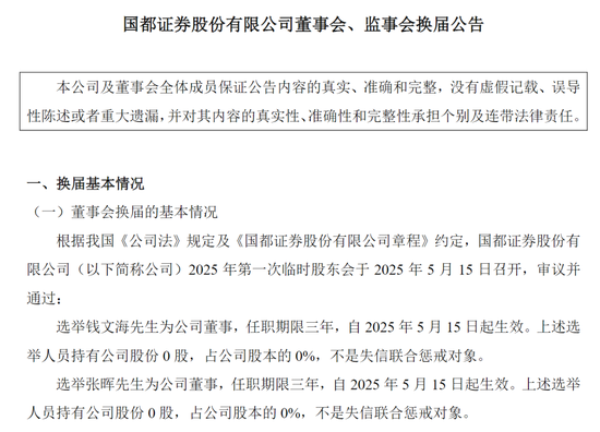 董事会改组完成!浙商实质控股国都  第1张 董事会改组完成!浙商实质控股国都  第1张