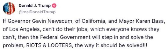 加州因联邦移民执法引发骚乱升级 特朗普部署2000名国民警卫队 洛杉矶市长发声  第2张 加州因联邦移民执法引发骚乱升级 特朗普部署2000名国民警卫队 洛杉矶市长发声  第2张